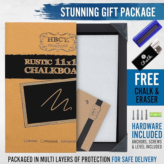 HBCY Creations Rustic Black Magnetic Wall Chalkboard, Small Size 11" x 17" - Image 7