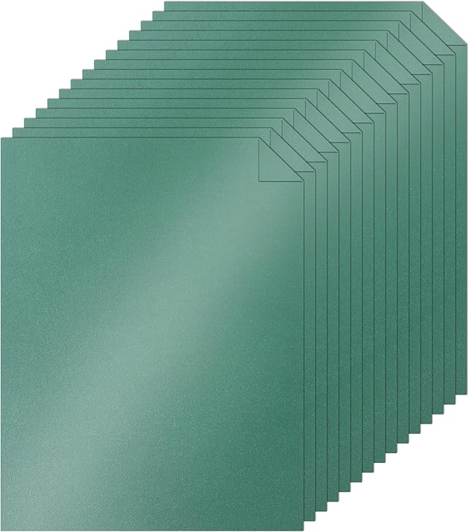 Silunkia 100 Sheets Christmas Green Shimmer Cardstock 8.5 x 11 Craft Paper by Silunkia