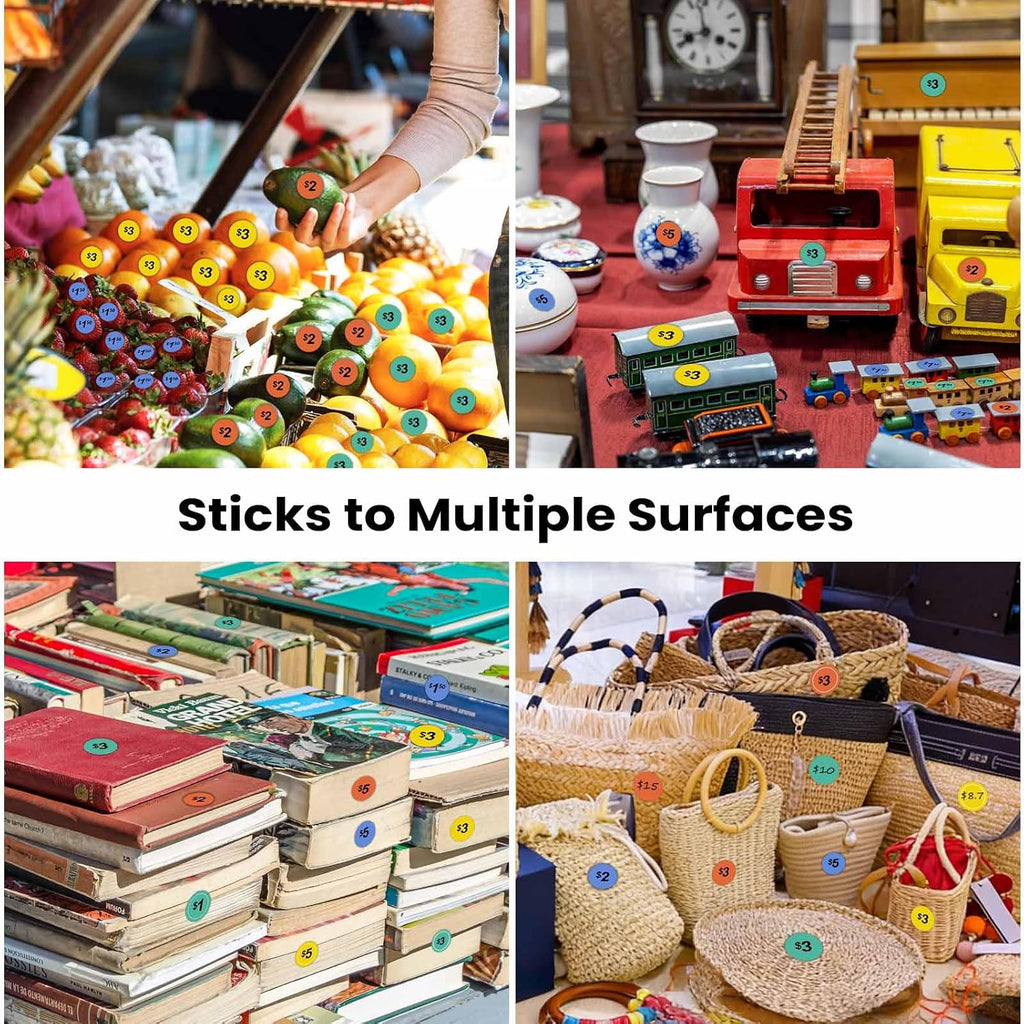 3500 Pcs Price Stickers for Garage Sales, Pre-Printed 25¢ to $20 & Blank Yard Sale Price Tags, Pricing Labels Removable Adhesive No-Residue for Yard Sale Sign Supplies, Rummage Sale & Small Business