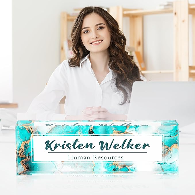 Personalized Name Plate for Desk Custom Acrylic Desk Name Plate Custom Employee - Image 3