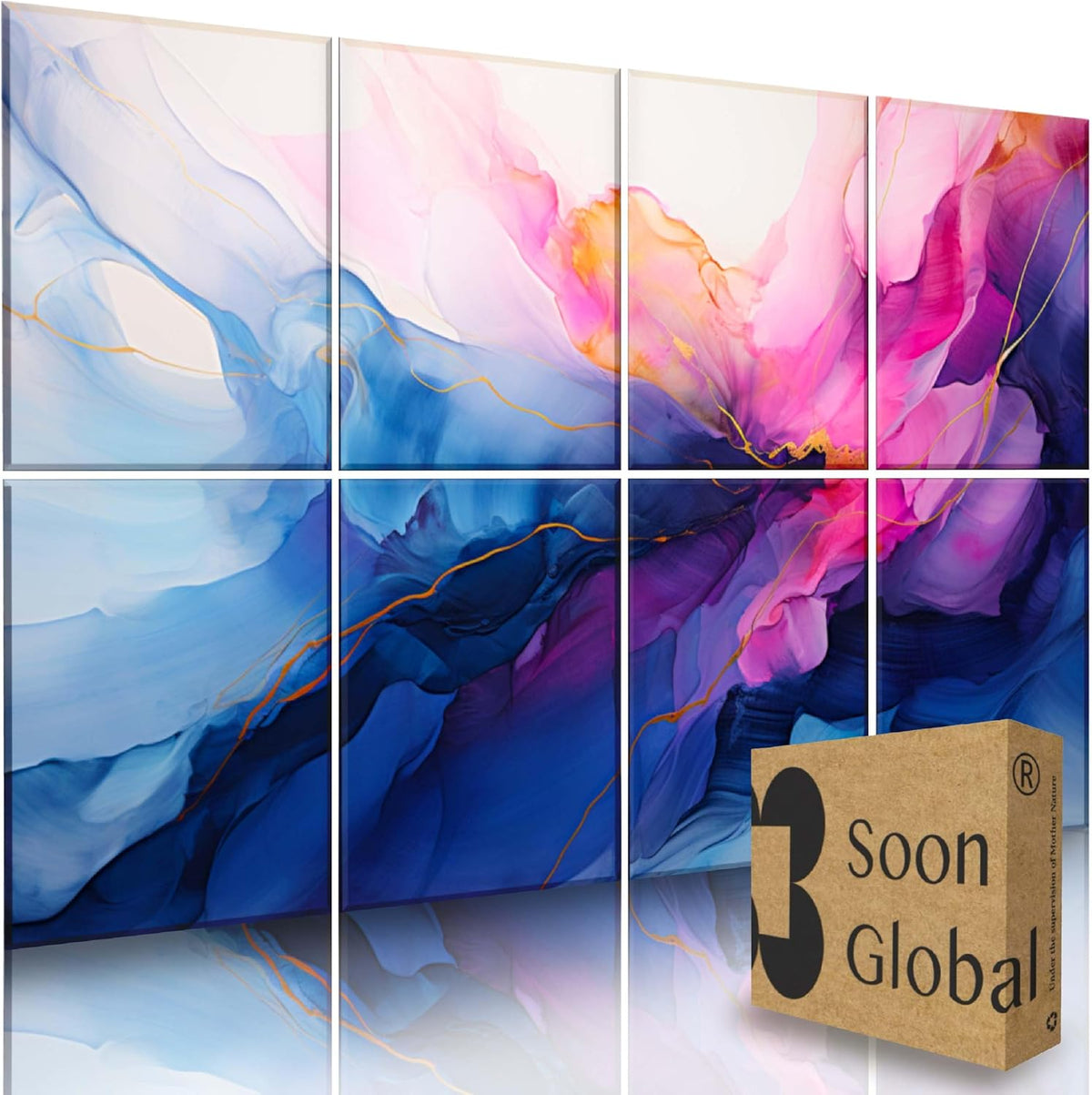 Soon Global 8-Pack Acoustic Panels, Soundproof Wall Panels, 48 X 32 Inches