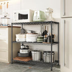 3- Shelf Metal Shelving Unit 35.6Wx14Dx36H, Adjustable Storage Shelves Heavy - Image 2