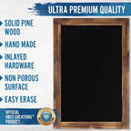 HBCY Creations 20" X 30" Torched Brown Solid Wood Frame Wall Chalkboard - Image 4