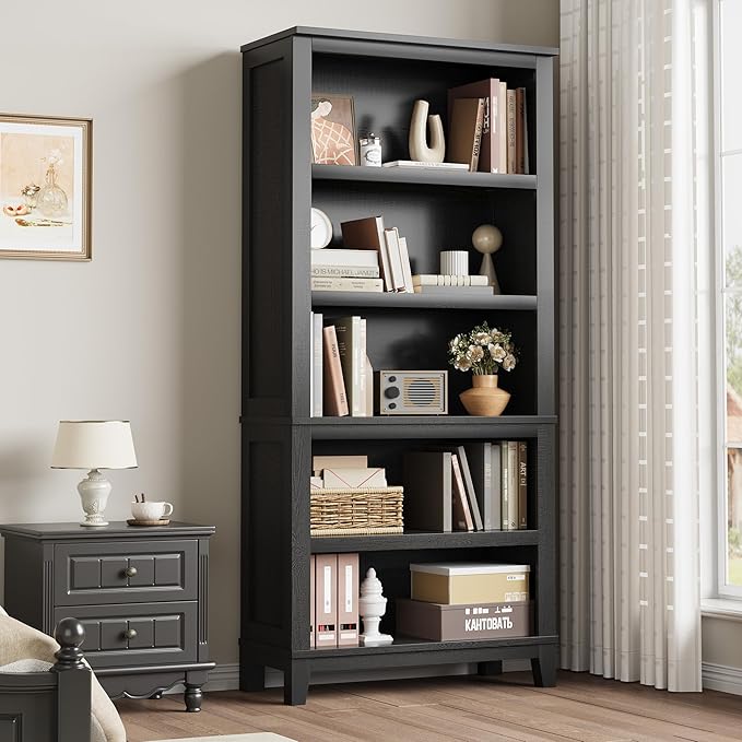 IDEALHOUSE 71" Farmhouse Bookshelf w/Adjustable Shelves & 31.5 in Whidth - Image 8