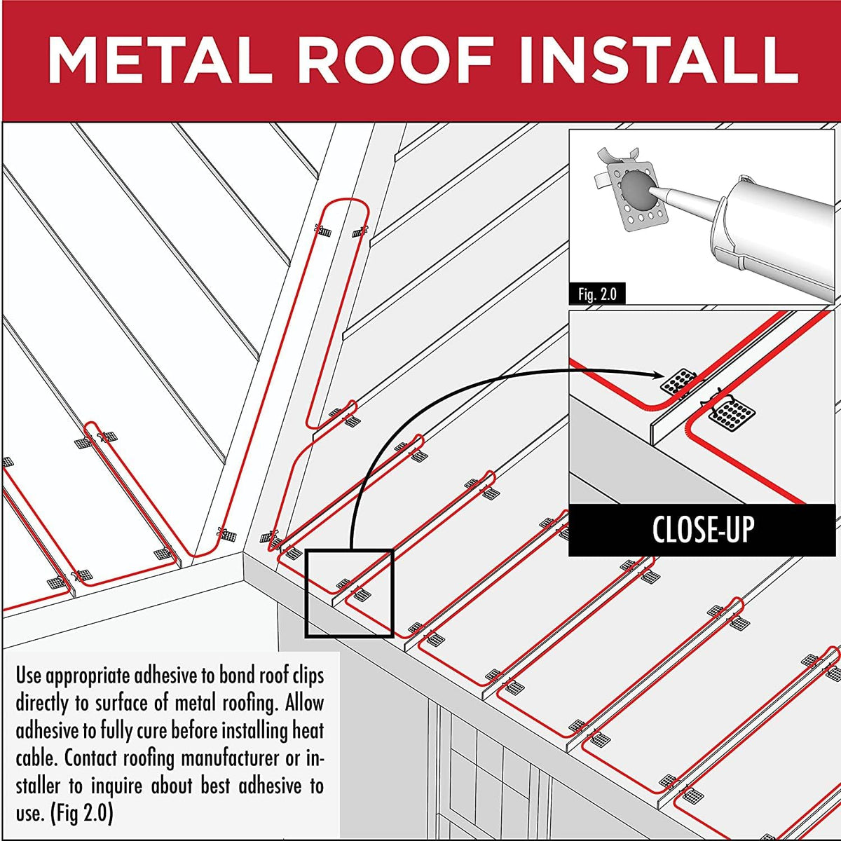 Radiant Solutions Heat Cable Clips for Roofs (50 Pack)