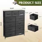 WLIVE Tall Dresser for Bedroom, Fabric Dressers Storage Tower, Dresser & Chest - Image 3