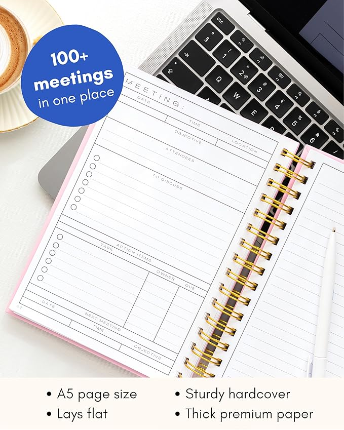 Lamare Meeting Notebook for Work Organization – Perfect Work Notebook for Note - Image 6