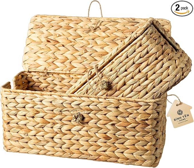 BINH YEN HOME Wicker Cable Management Box by BINHYENHOME