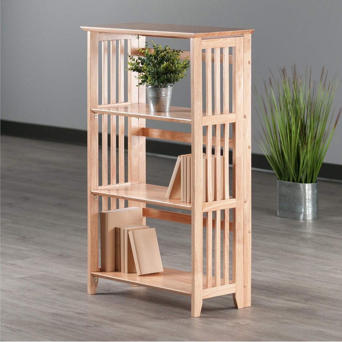 Winsome Mission Beech Wood 4-Tier Shelf, Natural