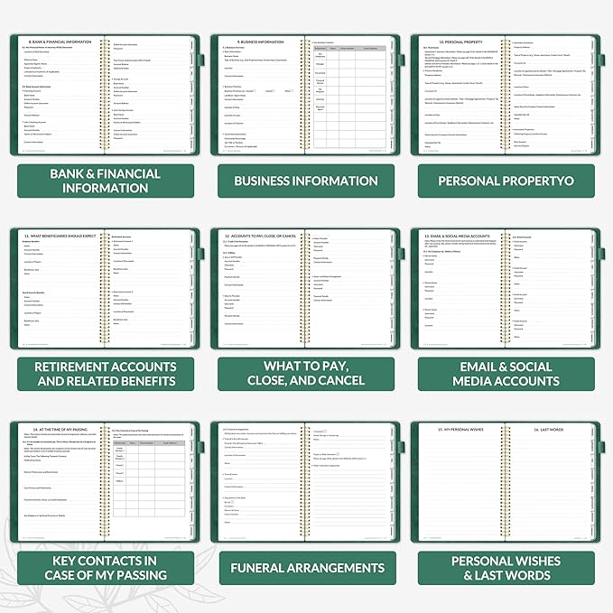 SUNEE End of Life Planner, I‘m Dead Now What Planner, Large Print Spiral-Bound - Image 6