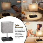 bedside table lamp for bedroom nightstand - stepless shown in use