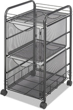 Safco Onyx Rolling Cart with 2 File Drawers, Fits Letter-Size Hanging Folders - Image 2