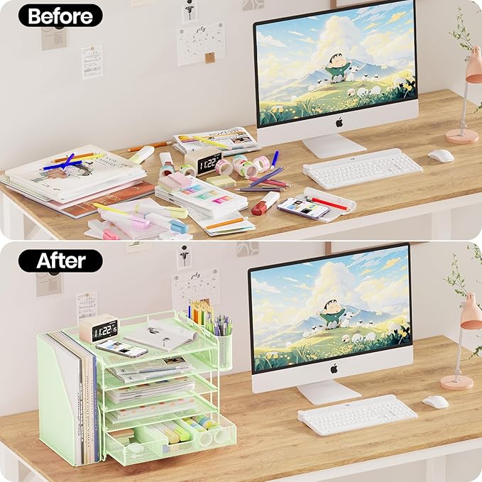 OPNICE Desk Organizer, 5-Tier Paper File Organizer - Image 2