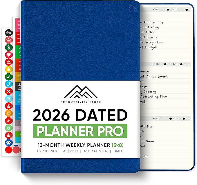 Dated, 2026 Planner, 5.8” x 8.3” by PRODUCTIVITYSTORE