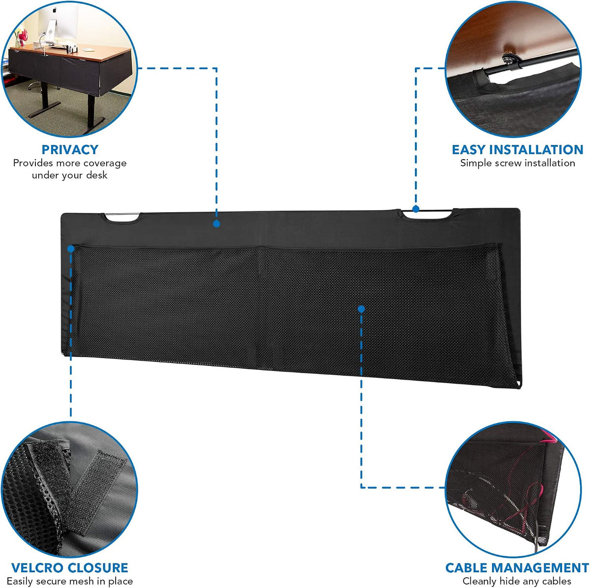 Mount-It! Under Desk Privacy Panel for Sit Stand Workstations [41 Inches Wide...
