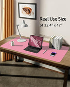 YSAGi Leather Desk Protector, Office Mat, Large Mouse Mat, Non-Slip PU Leather - Image 5