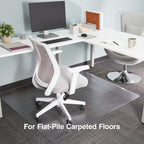 Staples Office Chair Mat, Clear Floor Mats, Flat-Pile Carpets, 60 x 46 Inch, Smooth Glide | Smooth-glide protection for desk chairs on flat-pile carpeted floors.
