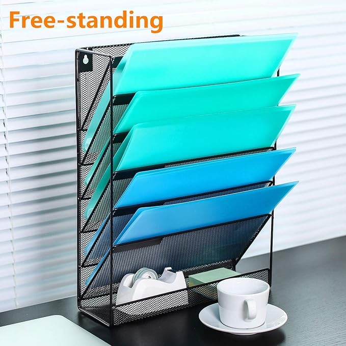 Delifox 7-Compartment Wall Mounted Hanging File Organizer Cubicle Wall File - Image 6