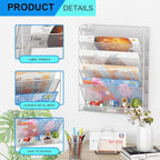 GDINDINFAN Wall File Organizer Holder Mesh Hanging Paper Document Holder - Image 4