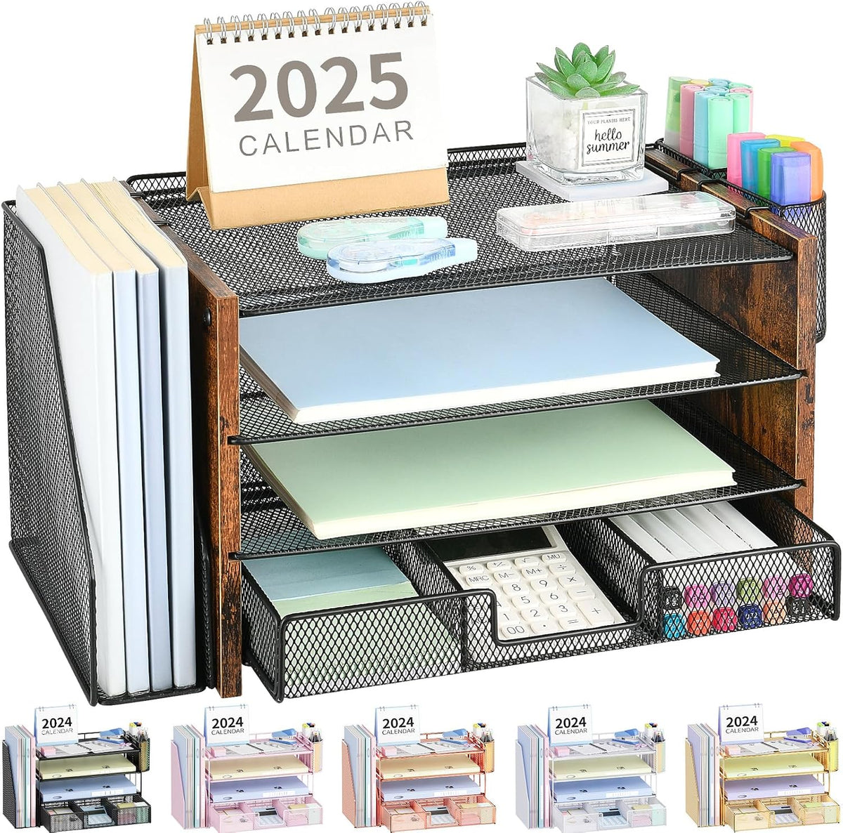 opnice desk organizer, 4-tier desktop file organizer with, main product view