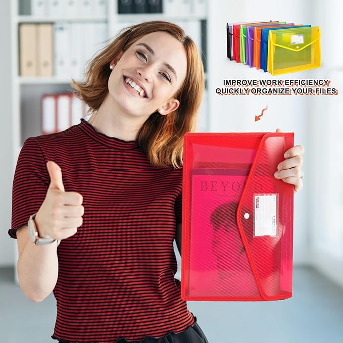 Plastic File Folders, Waterproof Transparent Expandable File Organiser - Image 7