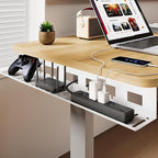 PEGZONE Under Desk Cable Management Tray, 31.5 Inches Metal Cord Organizer Rack - Image 3