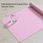 Wolaile PU Leather Desk Pad Blotter, Light Pink Waterproof Office Desktop Mat - Image 4