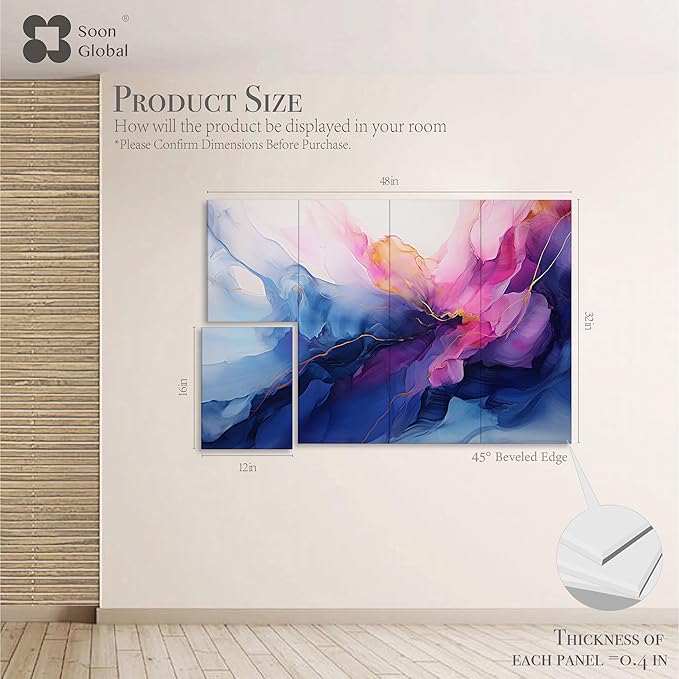 Soon Global 8-Pack Acoustic Panels, Soundproof Wall Panels, 48 X 32 Inches - Image 2