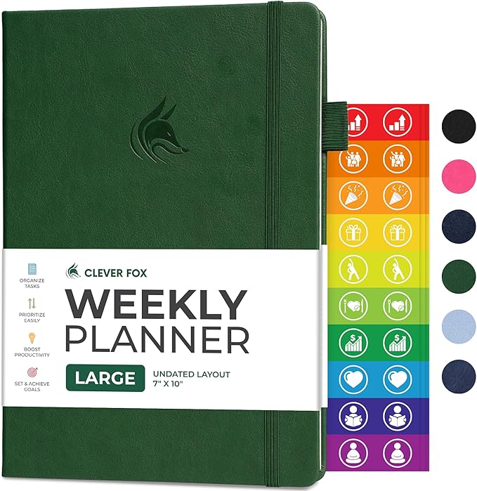 Clever Fox Planner Large – Undated Weekly & Monthly Planner by CleverFox