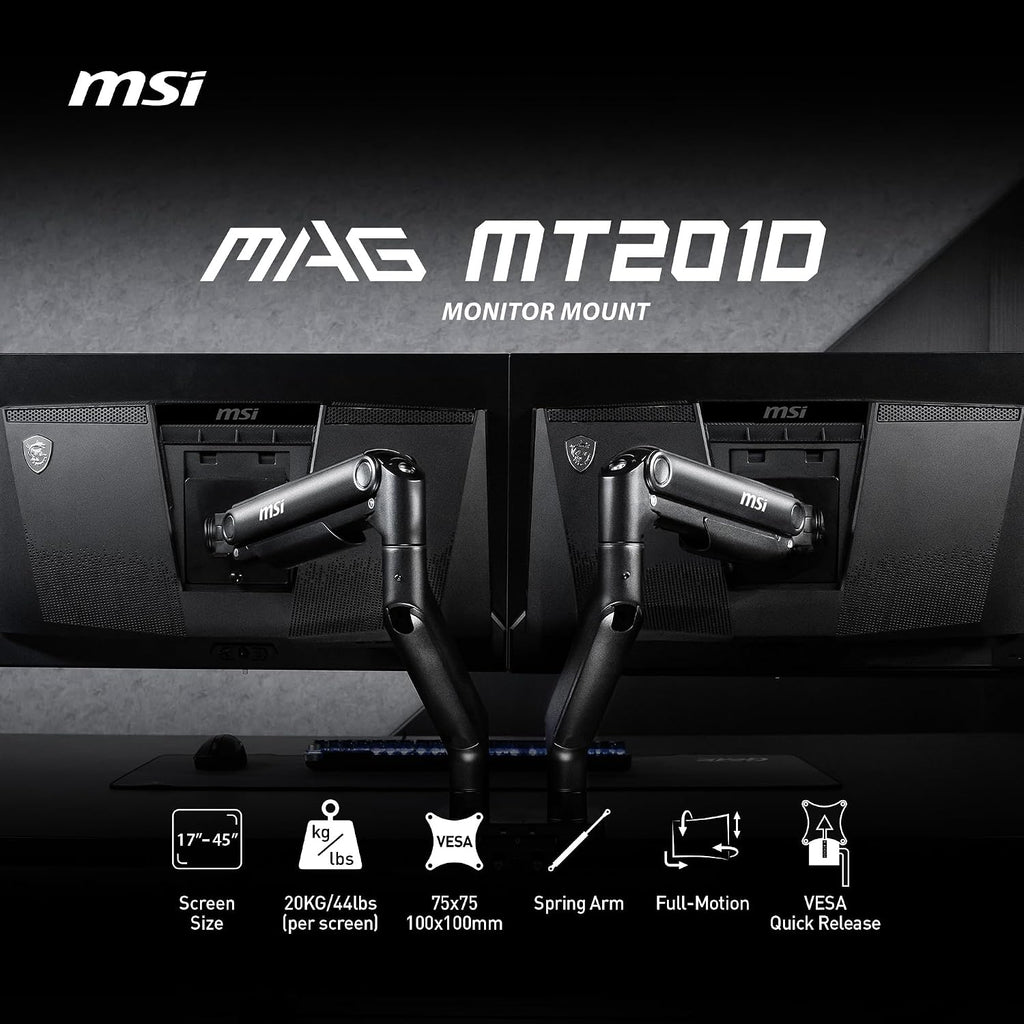 msi mag mt201d - premium heavy duty dual shown in use