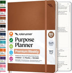 Roterunner Purpose Planner Notebook B5 7.5”x9.8” Undated 2026 Daily Weekly and by Roterunner