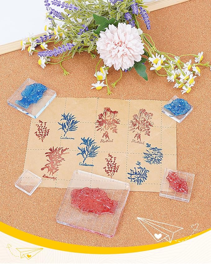 UCEC 7 Pieces Acrylic Stamp Block Clear Stamping Tools Set - Image 6