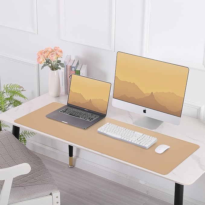 Desk Mat, 47.2" x 17" Leather Desk mat, Double-Sided Desk Pad, Desk matt - Image 7
