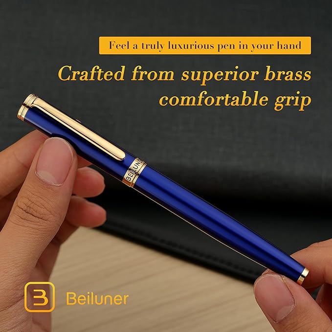 BEILUNER Blue Fountain Pen, Stunning Luxury Pens - Image 7