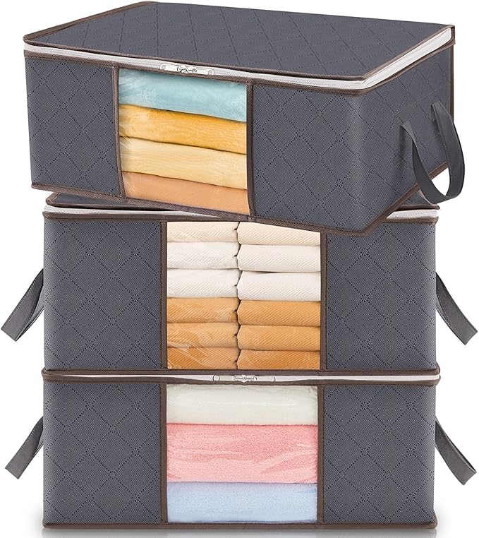 Lifewit 3 Pack Clothes Storage Bag, Foldable Storage Bin Closet Organizer by Lifewit