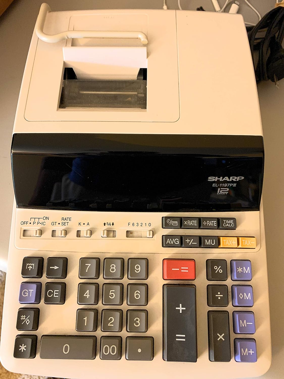 Sharp EL-1197PIII Heavy Duty Color Printing Calculator