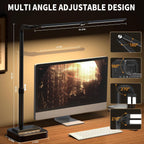 sibrille led desk lamp, ultra wide computer light, side view