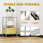M MZG 750 lbs 3-Shelf Storage Shelves Wire Shelving Unit Standing Metal Rack - Image 6
