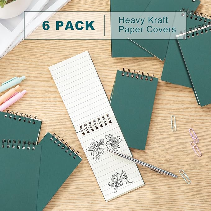 Tenceur 6 Pcs Pocket Notebook Bulk Small 3x5 Inch Spiral Notepads Mini Top - Image 3