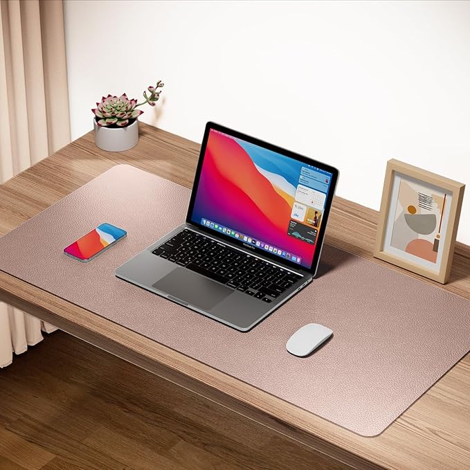 Boutilon Leather Desk Pad Protector, Non-Slip Mouse Pad, Laptop Desk Pad - Image 2