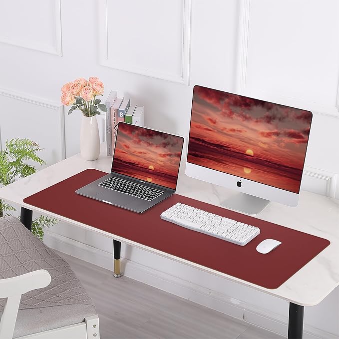 Leather Desk pad Protector, Large Desk mat - Image 7