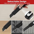 BIBURY 2 Pack Utility Knife, Heave Duty Full Stainless Steel Retractable Box - Image 6