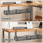 Cable Management, 25.3'' Under Desk Cable Management Tray No Drill, Metal Cable - Image 7