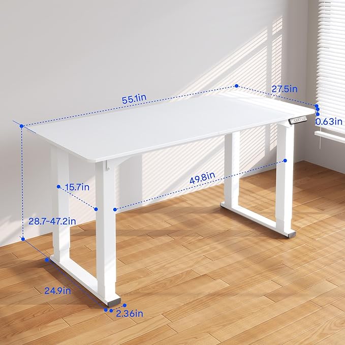 FLEXISPOT 4 Legs Standing Desk 55 x 28 Inch Electric Adjustable Height - Image 3