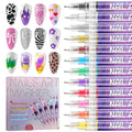 EBANKU 12 Colors Nail Art Pens Kit 0.5MM Ultra-Fine Tip 3D Nail Polish Pens by EBANKU