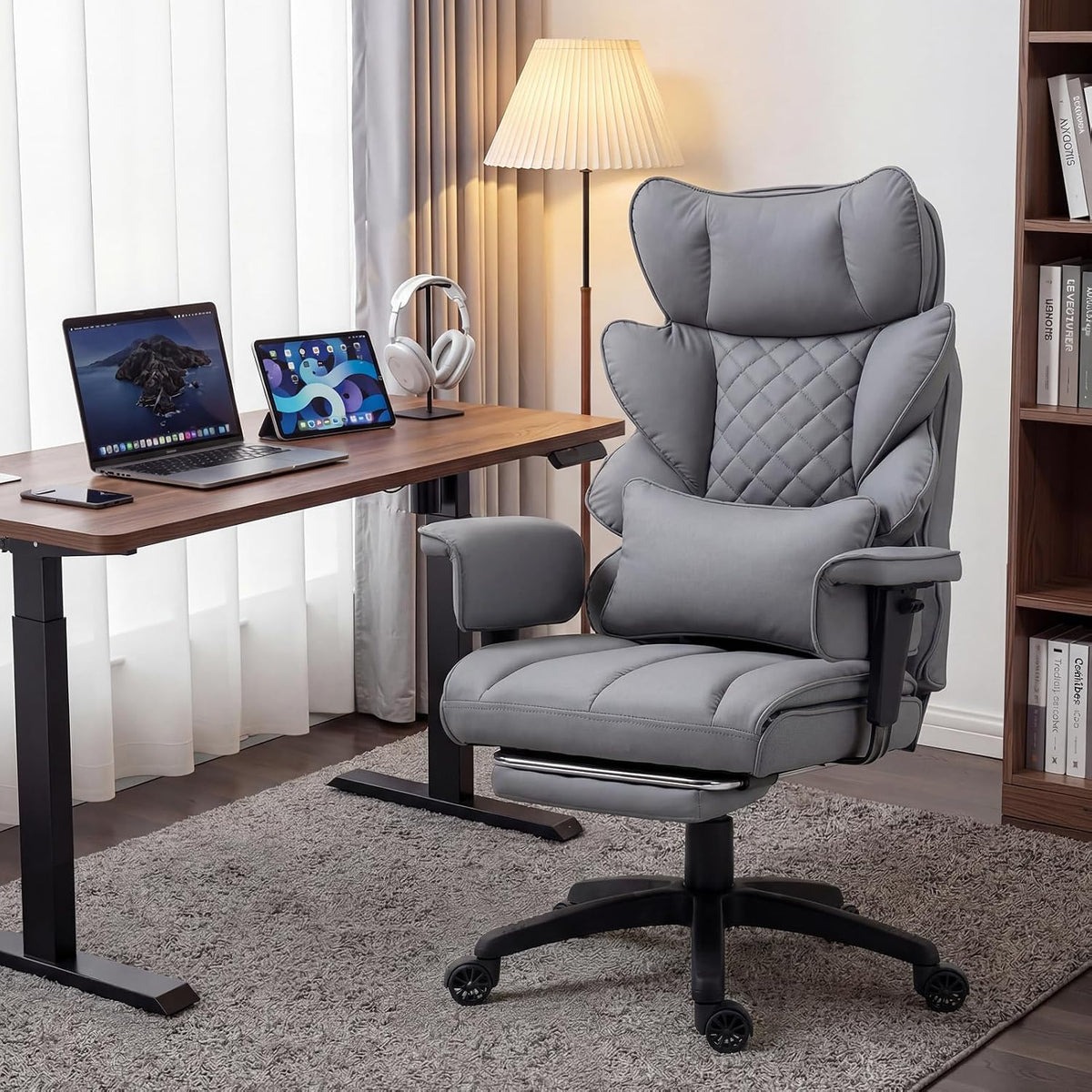 Dowinx Big and Tall Office Chair with Pocket Spring Cushion,High Back Compute...