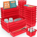 WOWBOX 25 PCS Plastic Drawer Organizer Set, 4 Sizes Desk Drawer Divider by WOWBOX