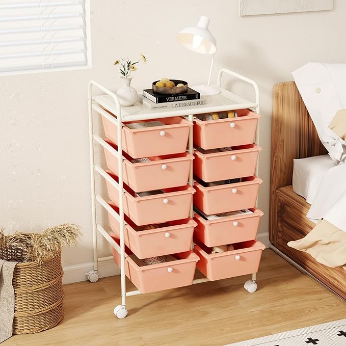 GLACER 10 Drawer Rolling Cart, Storage Cart - Image 9
