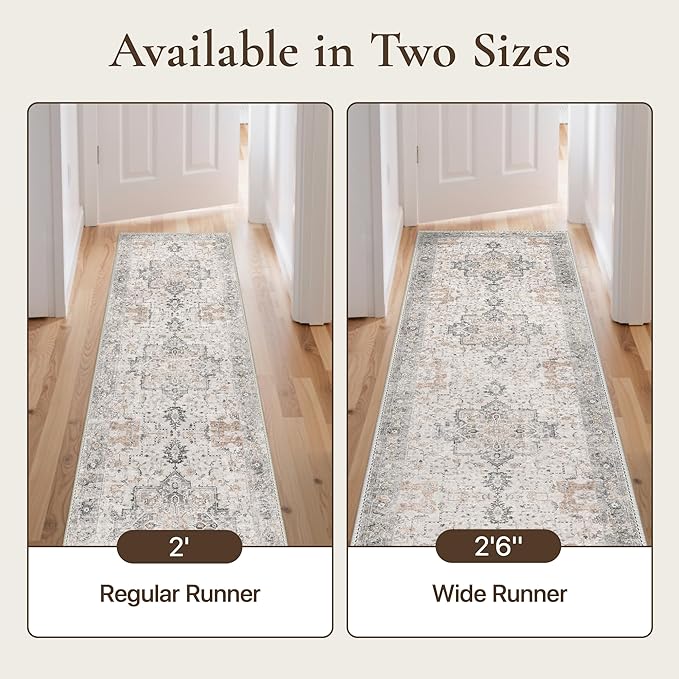 GENIMO Runner Rug 2'6"x6 Machine Washable Non Slip Vintage Hallway Runner Rug - Image 6