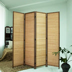 Loomveil 4 Panel Room Divider Folding Privacy Screen, 67 inch Bamboo Panel - Image 3